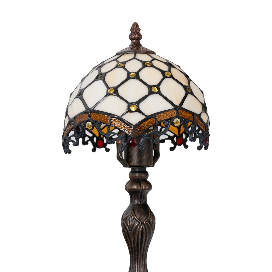 Brilagi - Tiffany vitrážová stolová lampa SLONOVINOVÁ 1xE27/60W/230V