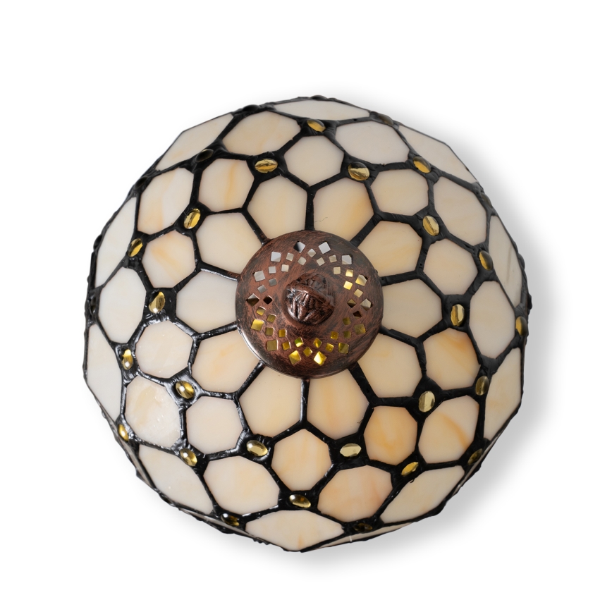 Brilagi - Tiffany vitrážová stolová lampa SLONOVINOVÁ 1xE27/60W/230V
