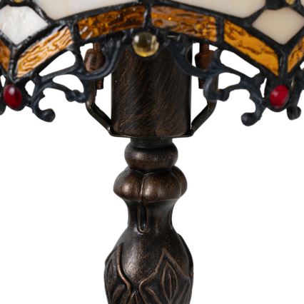 Brilagi - Tiffany vitrážová stolová lampa SLONOVINOVÁ 1xE27/60W/230V