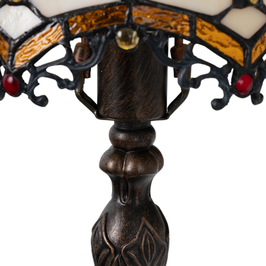 Brilagi - Tiffany vitrážová stolová lampa SLONOVINOVÁ 1xE27/60W/230V