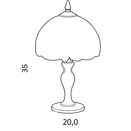 Brilagi - Tiffany vitrážová stolová lampa SLONOVINOVÁ 1xE27/60W/230V