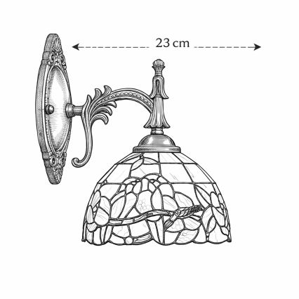 Brilagi - Tiffany vitražové nástenné svietidlo JUNGLE 1xE14/40W/230V