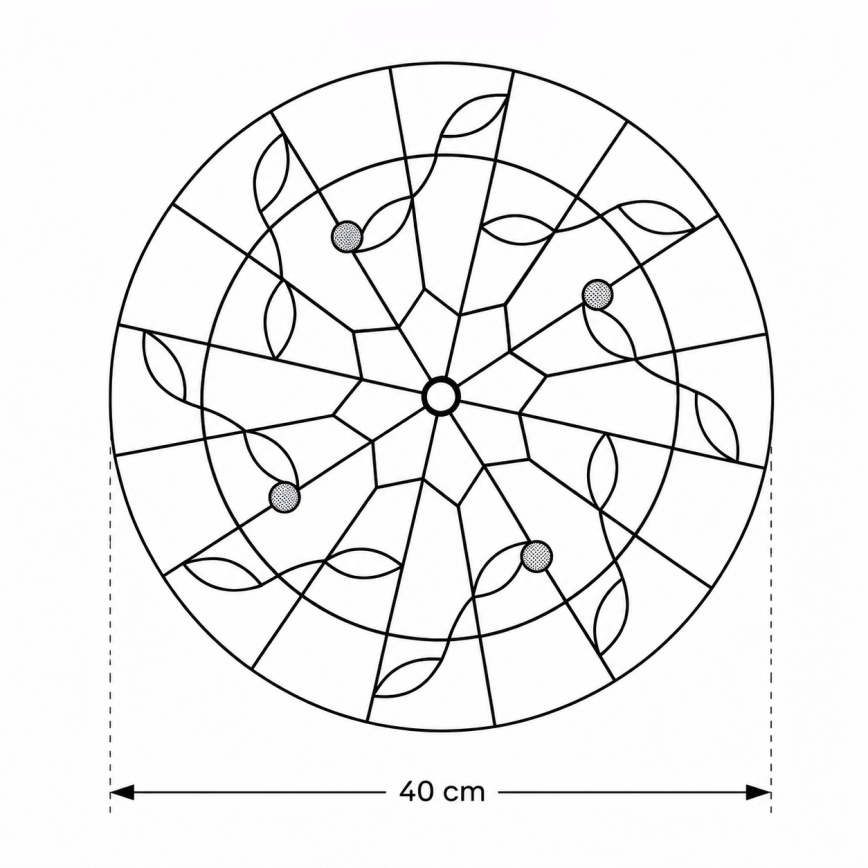 BRILAGI - Tiffany vitražové stropné svietidlo FOLIA 2xE27/60W/230V priemer 40 cm