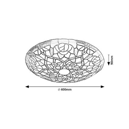 Brilagi - Tiffany vitrážové stropné svietidlo GARLAN 2xE27/60W/230V