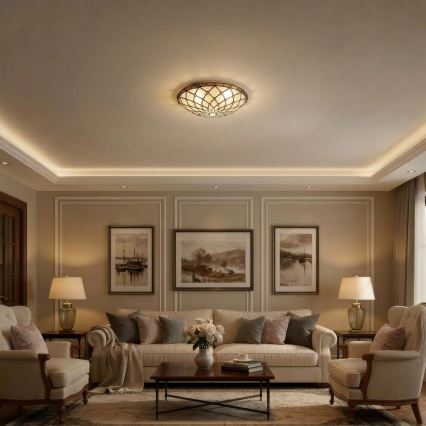 Brilagi - Tiffany vitražové stropné svietidlo IVORY 2xE27/60W/230V, priemer 40 cm