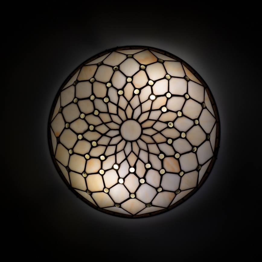 Brilagi - Tiffany vitražové stropné svietidlo IVORY 2xE27/60W/230V, priemer 40 cm
