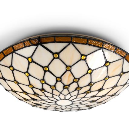 Brilagi - Tiffany vitražové stropné svietidlo IVORY 2xE27/60W/230V, priemer 40 cm