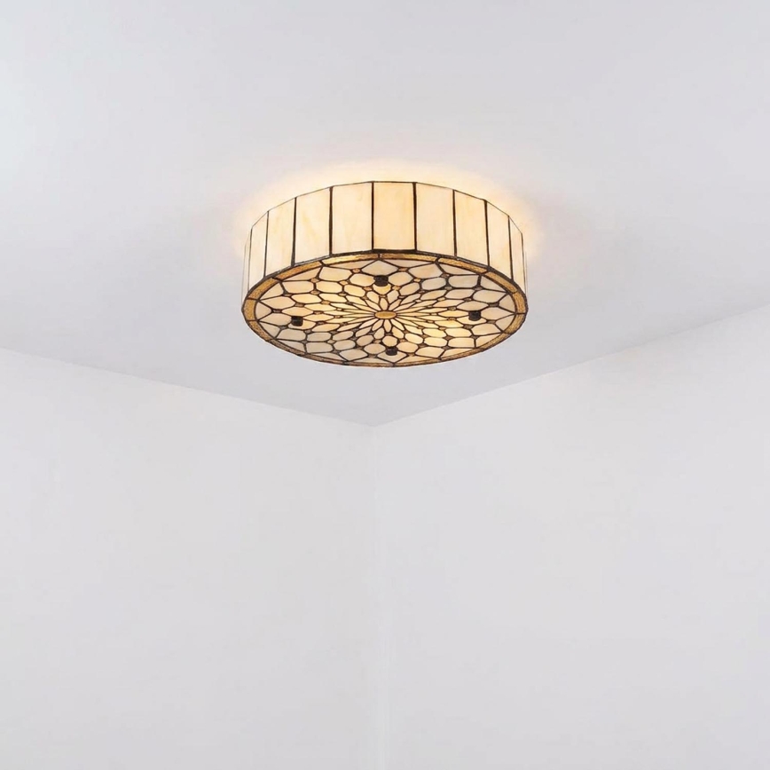 Brilagi - Tiffany vitrážové stropné svietidlo IVORY 3xE27/60W/230V priemer 40 cm