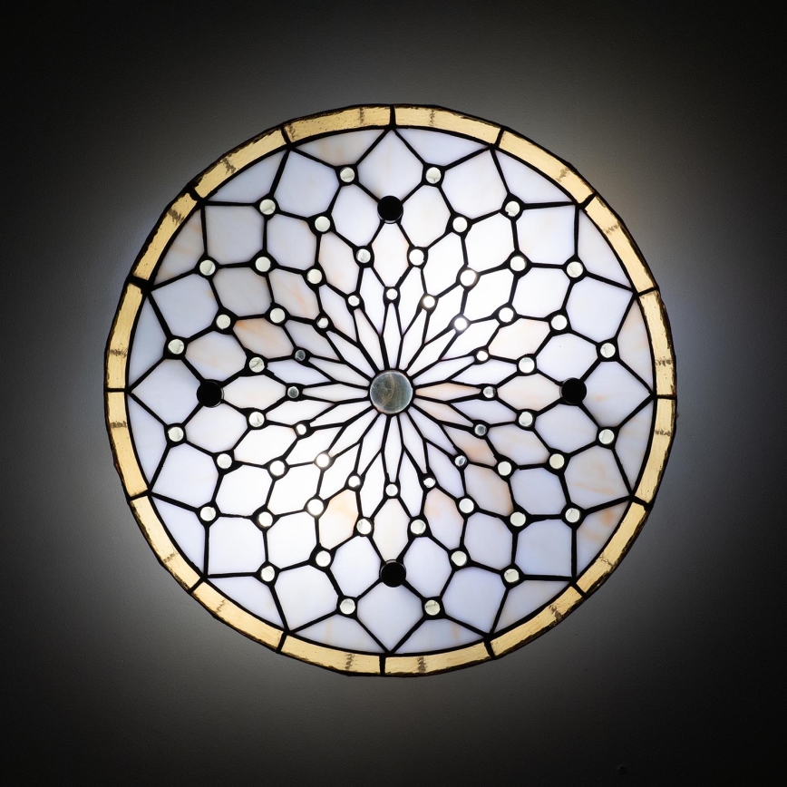 Brilagi - Tiffany vitrážové stropné svietidlo IVORY 3xE27/60W/230V priemer 40 cm