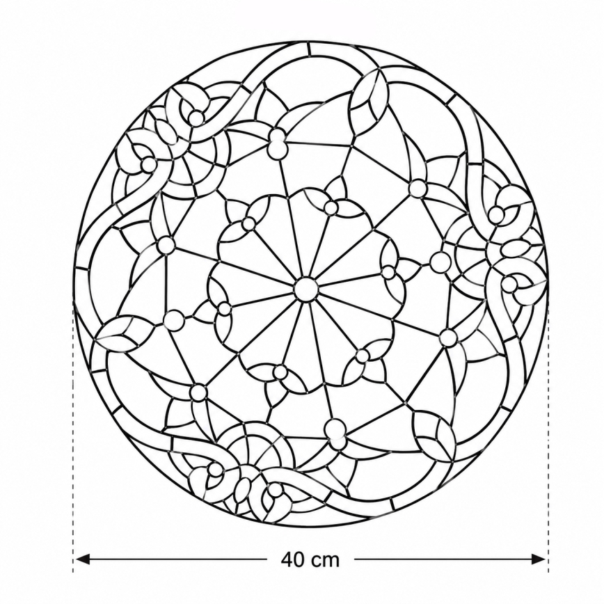 BRILAGI - Tiffany vitrážové stropné svietidlo MIRABELLA 2xE27/60W/230V pr. 40 cm