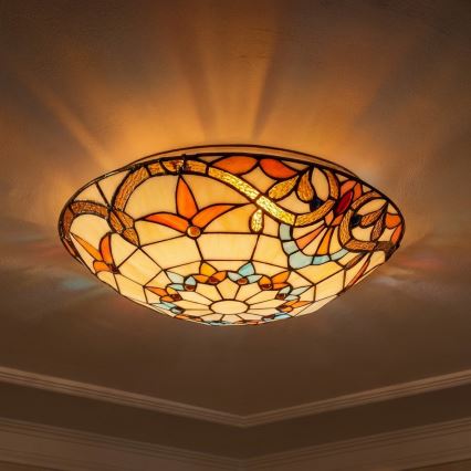 Brilagi - Tiffany vitrážové stropné svietidlo MIRABELLA 2xE27/60W/230V priemer 40 cm