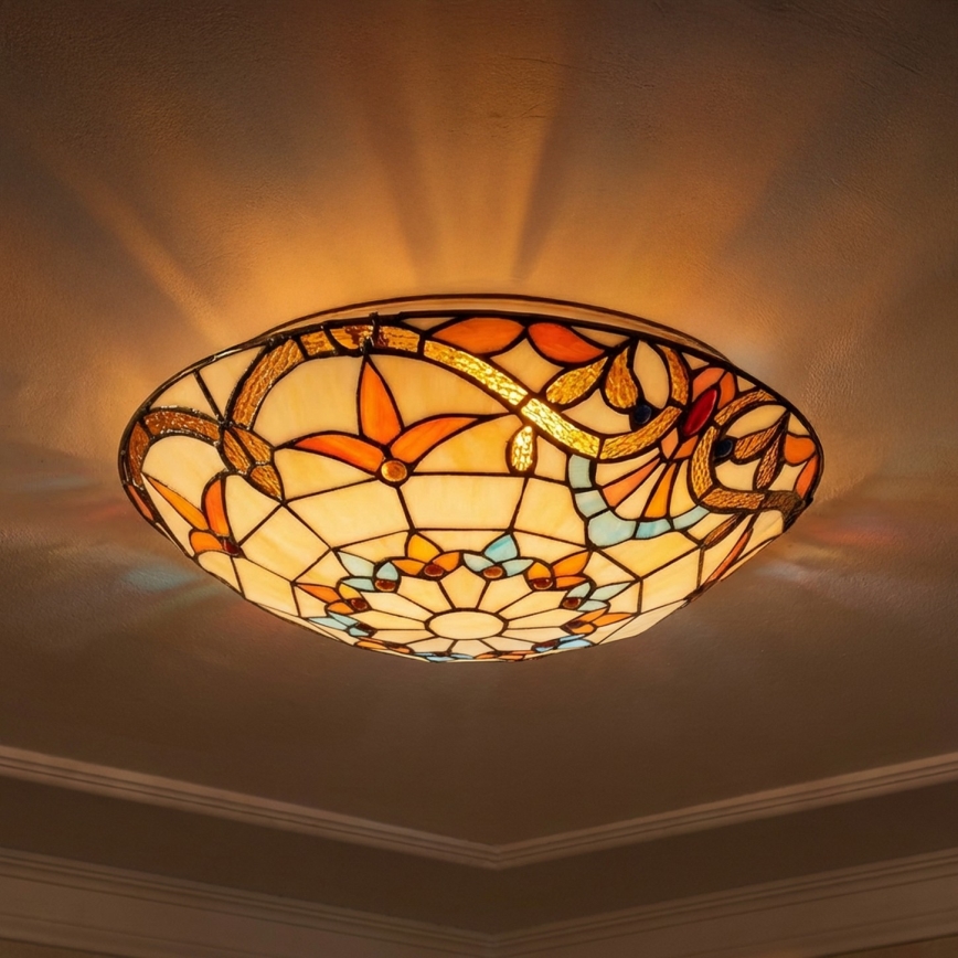 Brilagi - Tiffany vitrážové stropné svietidlo MIRABELLA 2xE27/60W/230V priemer 40 cm