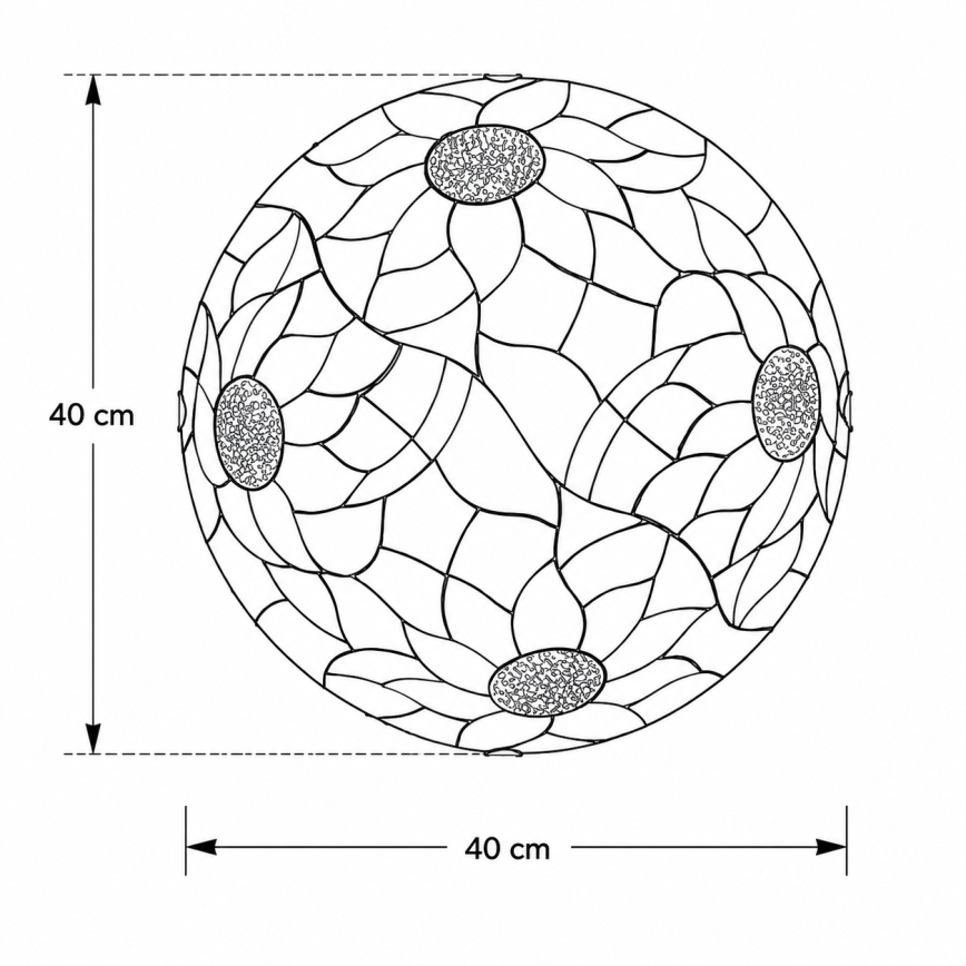 Brilagi - Tiffany vitrážové stropné svietidlo SUNFLOWER 2xE27/60W/230V pr. 40 cm