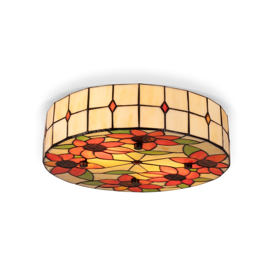 BRILAGI - Tiffany vitrážové stropné svietidlo SUNFLOWER 2xE27/60W/230V pr. 40 cm
