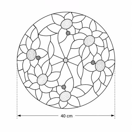 BRILAGI - Tiffany vitrážové stropné svietidlo SUNFLOWER 2xE27/60W/230V pr. 40 cm