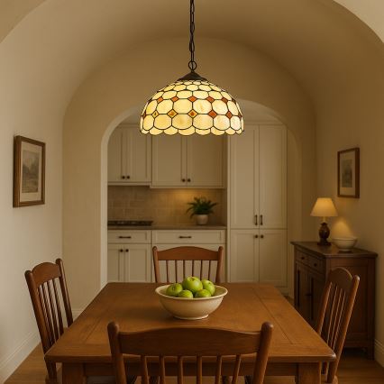 Brilagi - Tiffany vitrážový luster na reťazi DORAN 2xE27/60W/230V