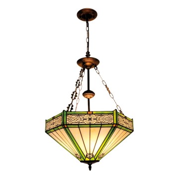 BRILAGI - Tiffany vitrážový luster na reťazi EMERALD 3xE27/60W/230V pr. 50 cm