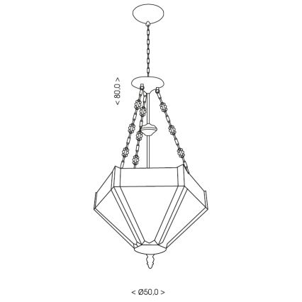 BRILAGI - Tiffany vitrážový luster na reťazi EMERALD 3xE27/60W/230V pr. 50 cm