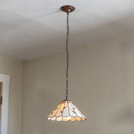 Brilagi - Tiffany vitrážový luster na reťazi FOLIA 1xE27/60W/230V pr. 40 cm