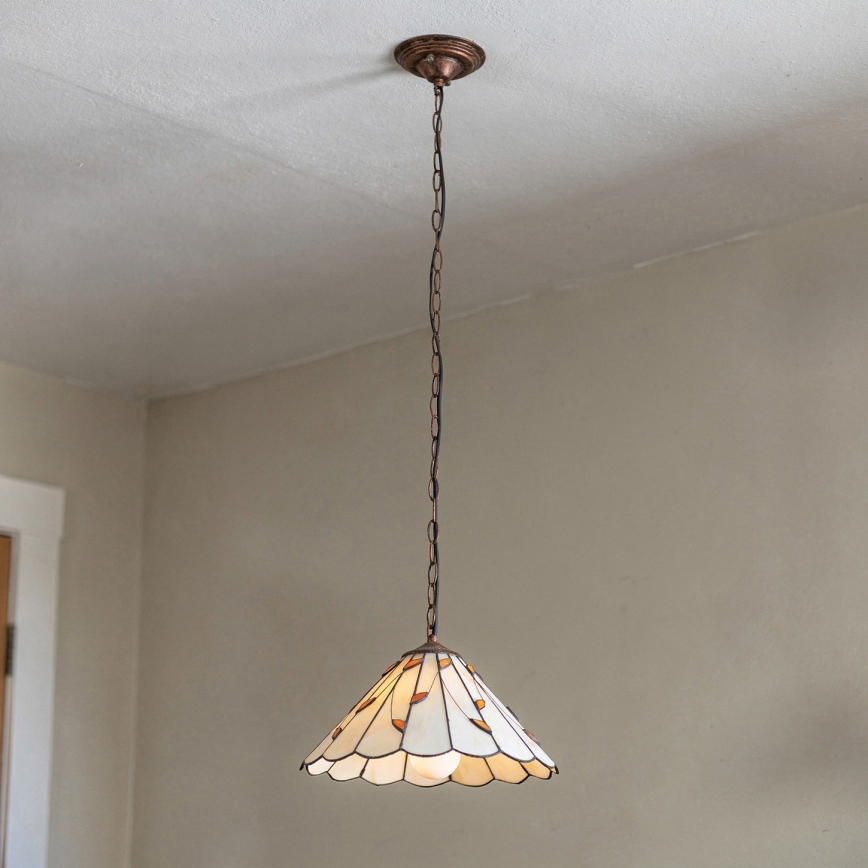 Brilagi - Tiffany vitrážový luster na reťazi FOLIA 1xE27/60W/230V pr. 40 cm