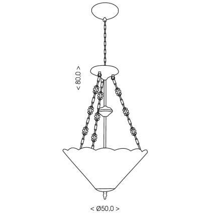 Brilagi - Tiffany vitrážový luster na reťazi FOLIA 3xE27/60W/230V priemer 50 cm
