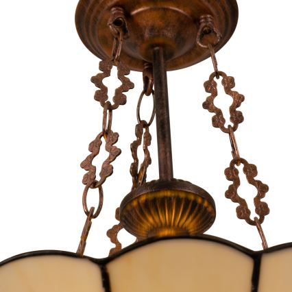 Brilagi - Tiffany vitrážový luster na reťazi FOLIA 3xE27/60W/230V priemer 50 cm