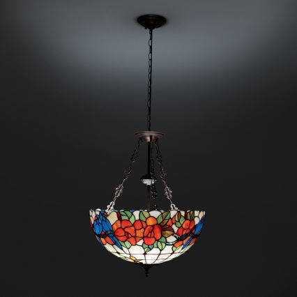 Brilagi - Tiffany vitrážový luster na reťazi JUNGLE 3xE27/60W/230V priemer 50 cm