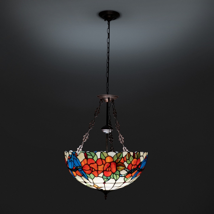 Brilagi - Tiffany vitrážový luster na reťazi JUNGLE 3xE27/60W/230V priemer 50 cm