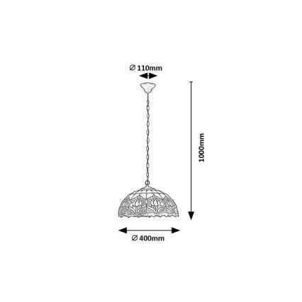 Brilagi - Tiffany vitrážový luster na reťazi LORAS 2xE27/60W/230V