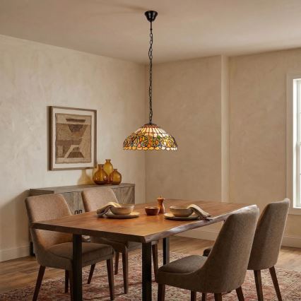 Brilagi - Tiffany vitrážový luster na reťazi LUISA 2xE27/60W/230V