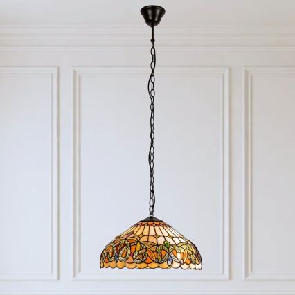 Brilagi - Tiffany vitrážový luster na reťazi LUISA 2xE27/60W/230V