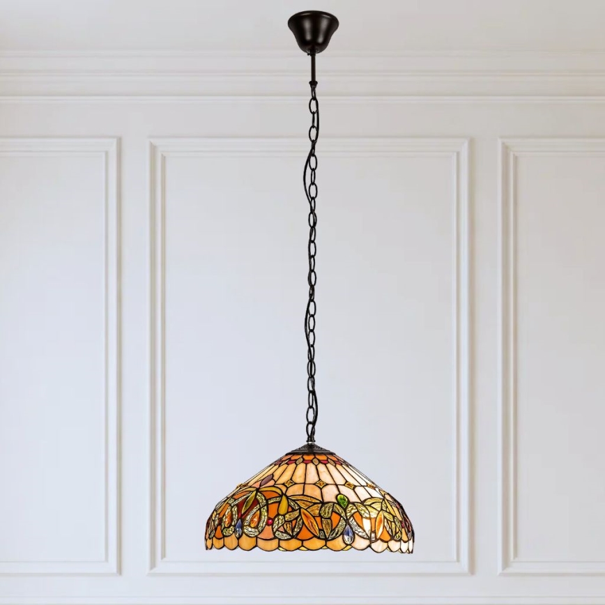 Brilagi - Tiffany vitrážový luster na reťazi LUISA 2xE27/60W/230V