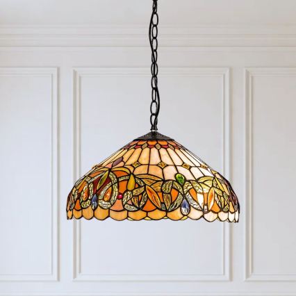 Brilagi - Tiffany vitrážový luster na reťazi LUISA 2xE27/60W/230V
