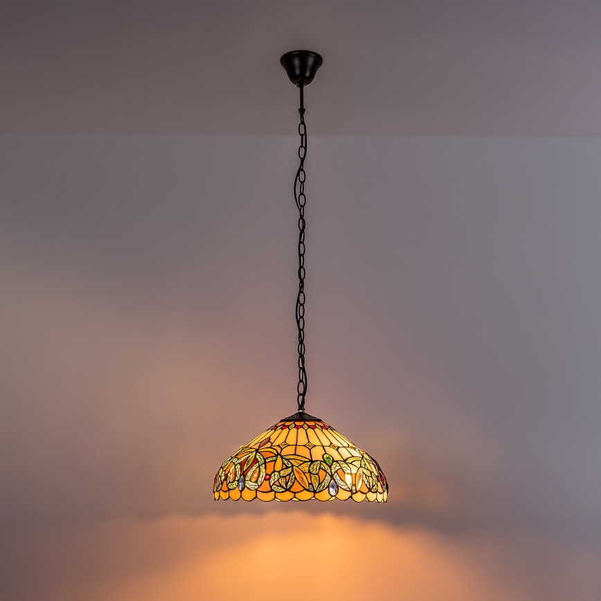 Brilagi - Tiffany vitrážový luster na reťazi LUISA 2xE27/60W/230V