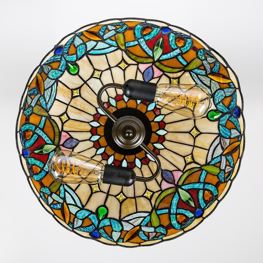 Brilagi - Tiffany vitrážový luster na reťazi LUISA 2xE27/60W/230V