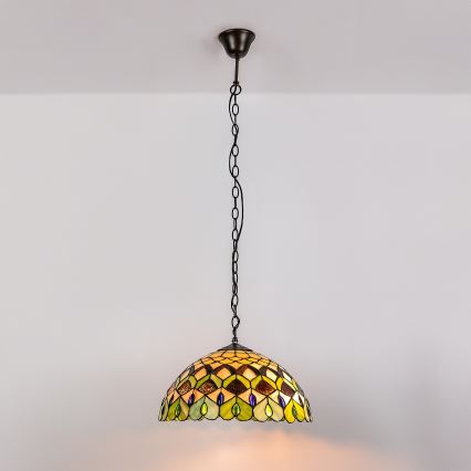 Brilagi - Tiffany vitrážový luster na reťazi MARGARET 2xE27/60W/230V