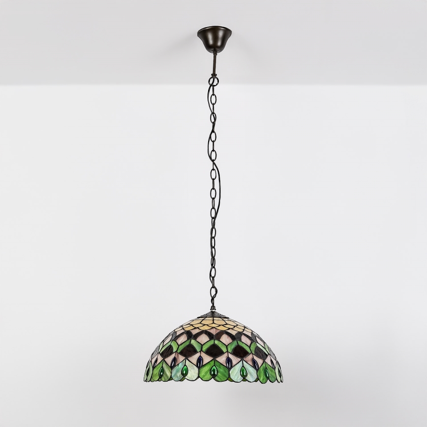 Brilagi - Tiffany vitrážový luster na reťazi MARGARET 2xE27/60W/230V