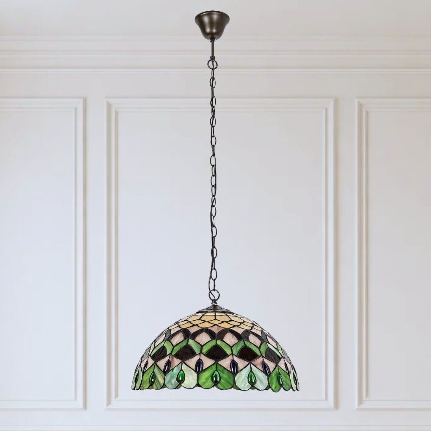 Brilagi - Tiffany vitrážový luster na reťazi MARGARET 2xE27/60W/230V
