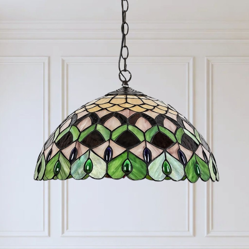 Brilagi - Tiffany vitrážový luster na reťazi MARGARET 2xE27/60W/230V
