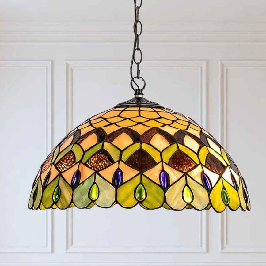 Brilagi - Tiffany vitrážový luster na reťazi MARGARET 2xE27/60W/230V