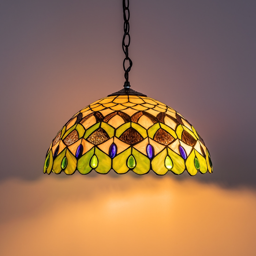 Brilagi - Tiffany vitrážový luster na reťazi MARGARET 2xE27/60W/230V