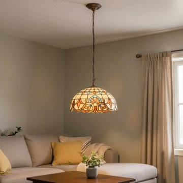 Brilagi - Tiffany vitražový luster na reťazi MIRABELLA 1xE27/60W/230V, priemer 40 cm