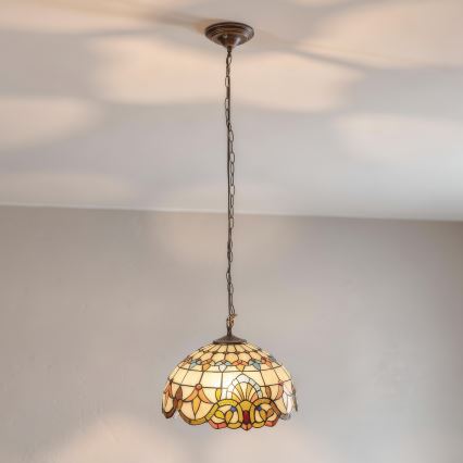 Brilagi - Tiffany vitražový luster na reťazi MIRABELLA 1xE27/60W/230V, priemer 40 cm