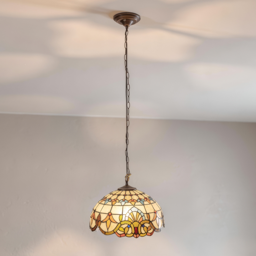 Brilagi - Tiffany vitražový luster na reťazi MIRABELLA 1xE27/60W/230V, priemer 40 cm