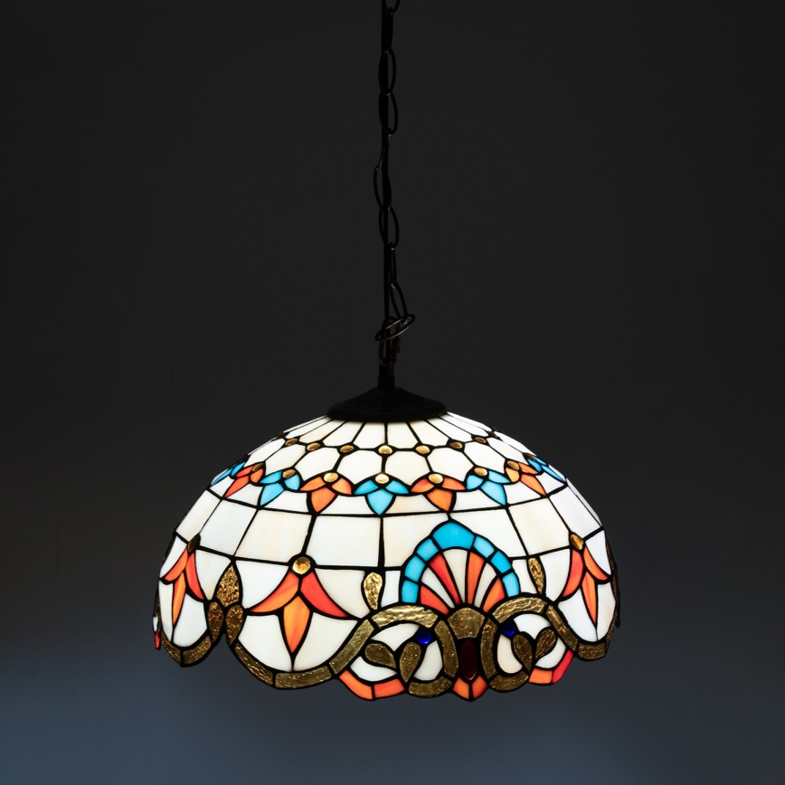 Brilagi - Tiffany vitražový luster na reťazi MIRABELLA 1xE27/60W/230V, priemer 40 cm