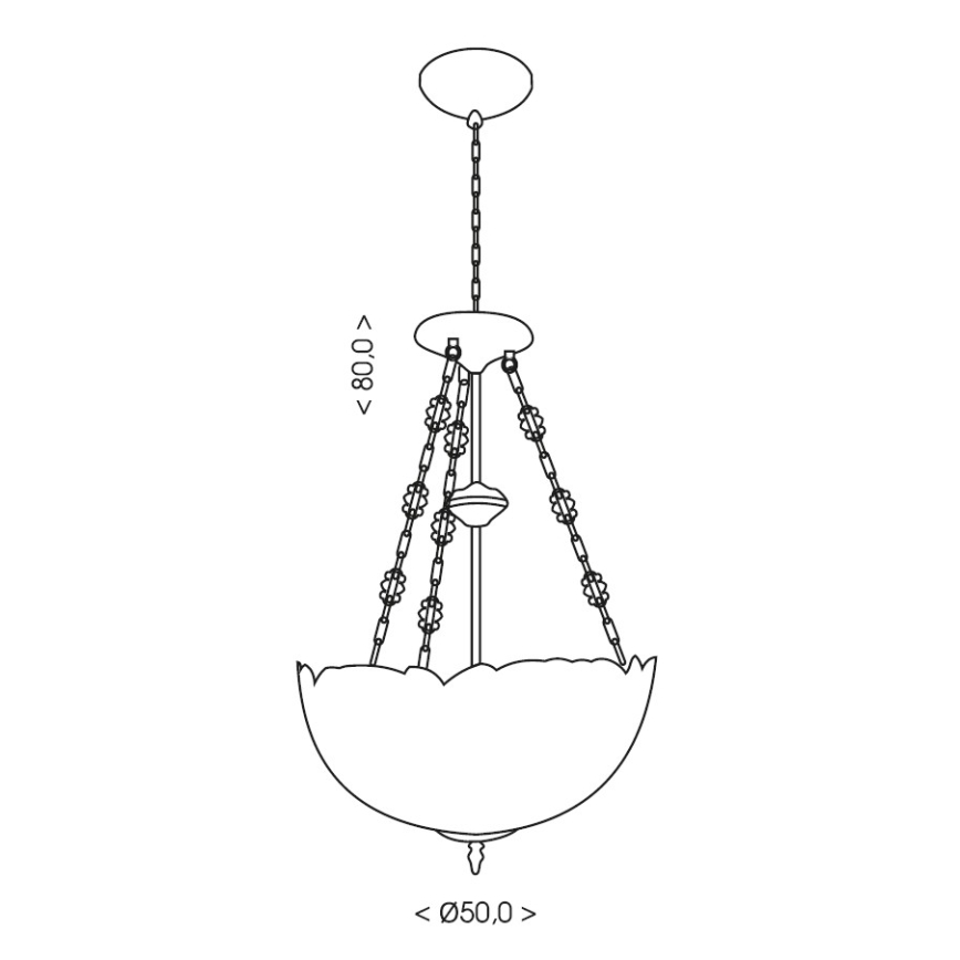 Brilagi - Tiffany vitrážový luster na reťazi SIENNA 3xE27/60W/230V priemer 50 cm