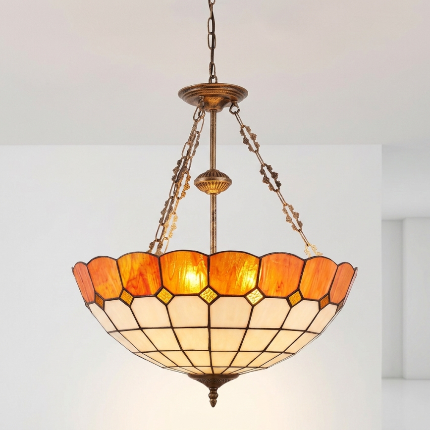 Brilagi - Tiffany vitrážový luster na reťazi SIENNA 3xE27/60W/230V priemer 50 cm