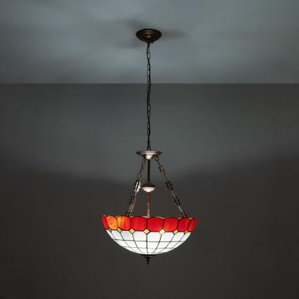 Brilagi - Tiffany vitrážový luster na reťazi SIENNA 3xE27/60W/230V priemer 50 cm