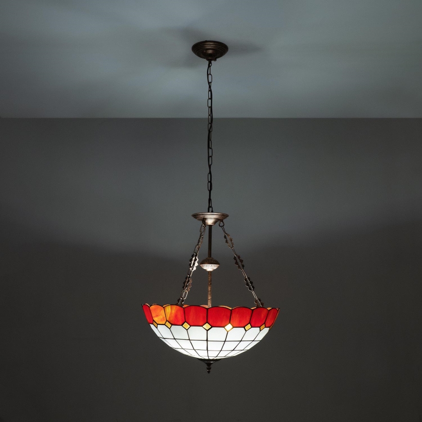 Brilagi - Tiffany vitrážový luster na reťazi SIENNA 3xE27/60W/230V priemer 50 cm