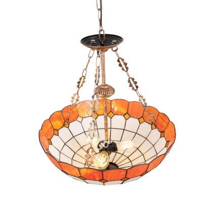 Brilagi - Tiffany vitrážový luster na reťazi SIENNA 3xE27/60W/230V priemer 50 cm